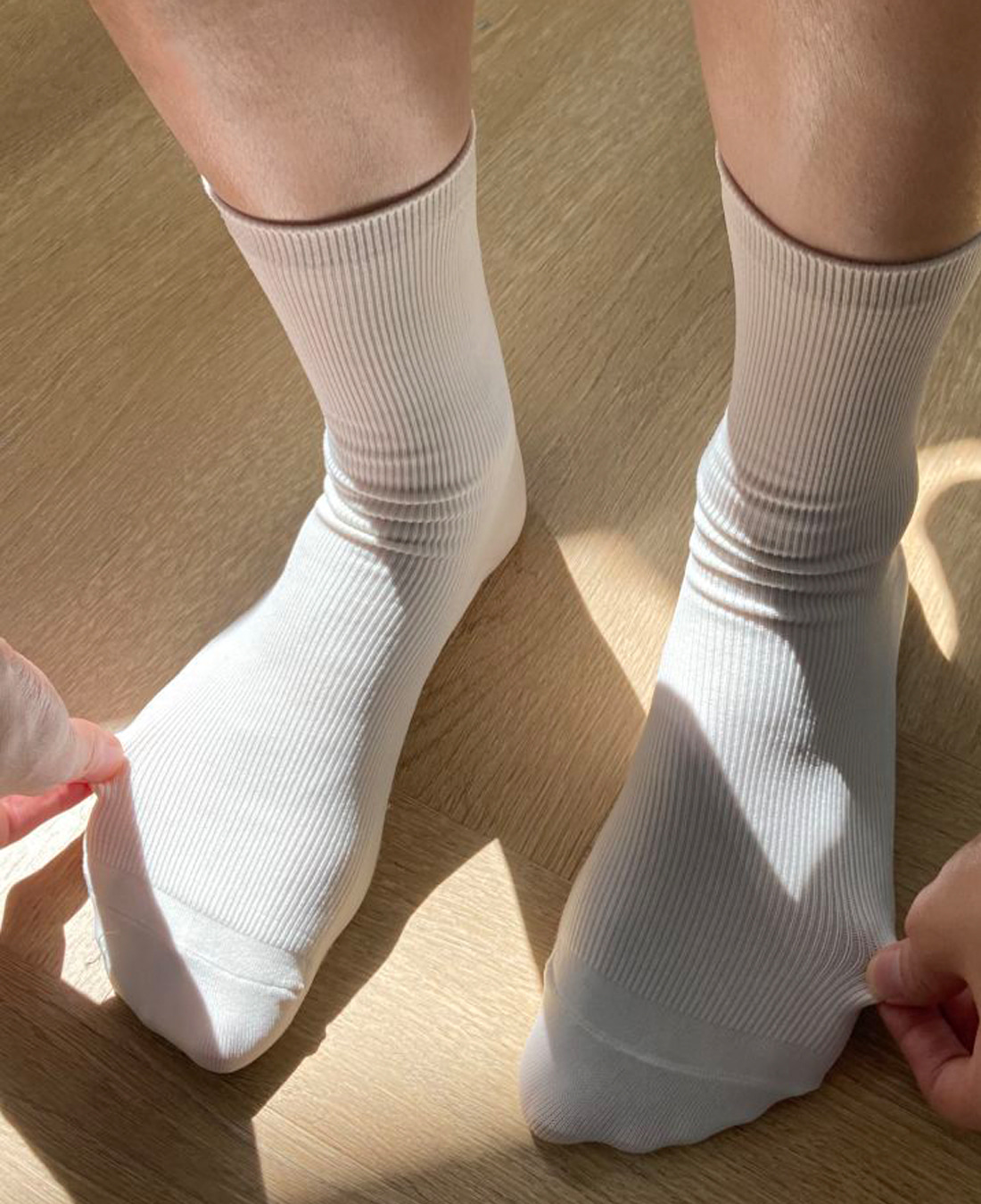 Premium Soft Golgi Stocking Socks (White, Brown)