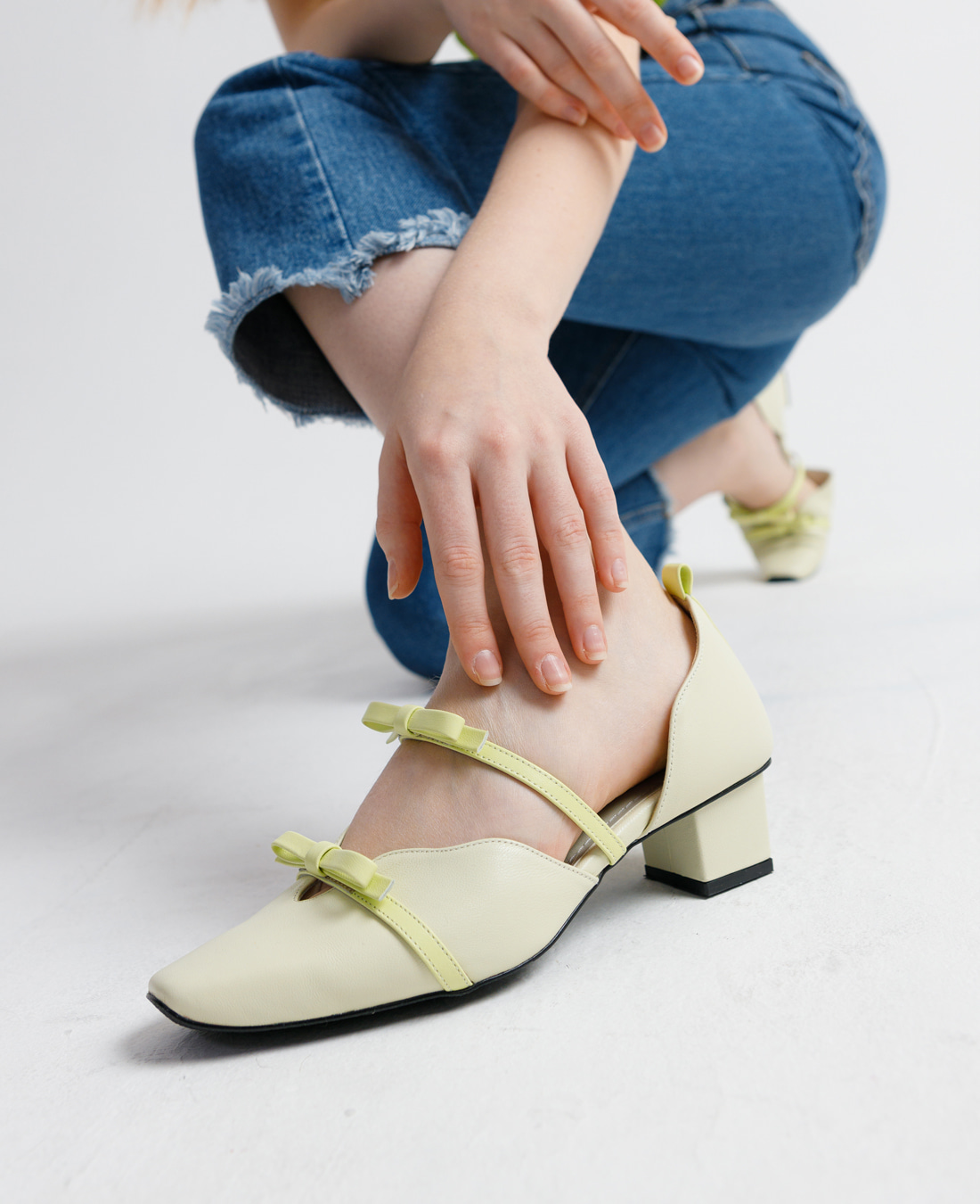 3 Strap Love-tie Shoes (Lime)