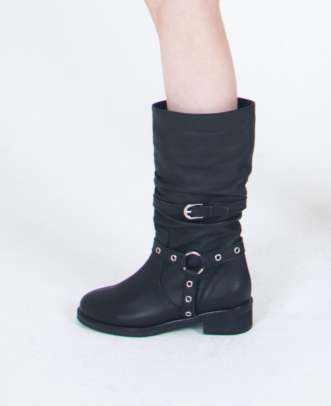 Slouchy Rider Boots (Black)